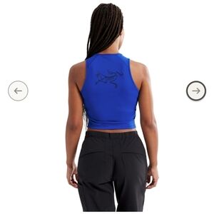 NEW Arc'teryx Soria Vitality Sapphire Blue cropped muscle sleeveless tank top L